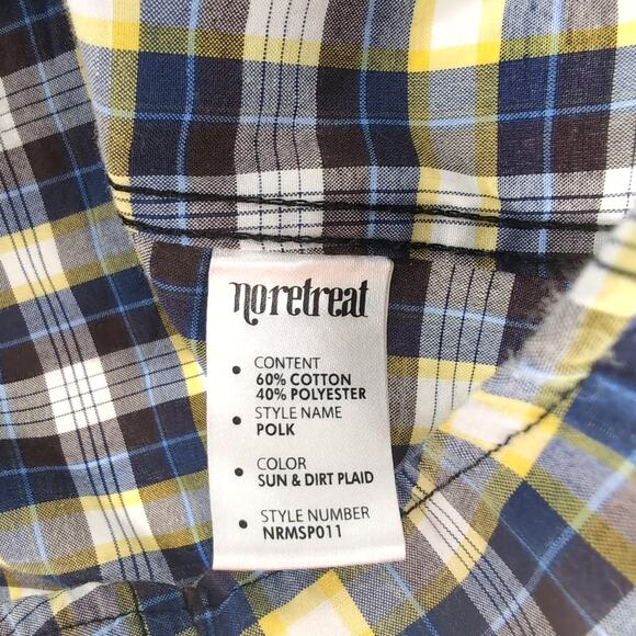 No Retreat Mens Multicolor Checkered Button Down Short Sleeve Shirt GUC- Size XL - Picture 7 of 12